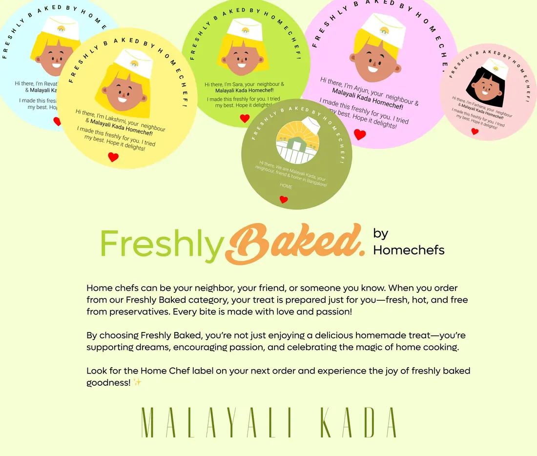 Freshly Baked by Homechefs leaflet explaining the program