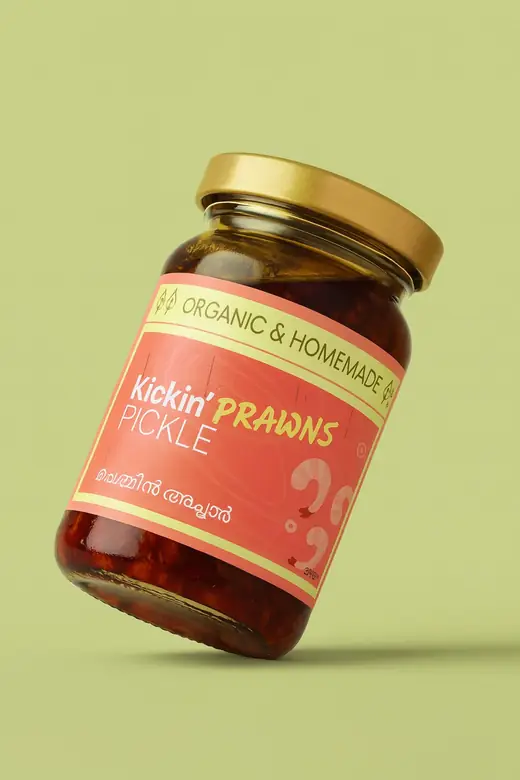 Kickin' Prawns pickle label render
