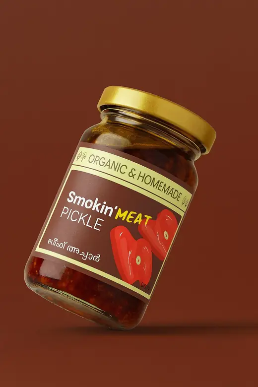 Smokin' Meat pickle label render