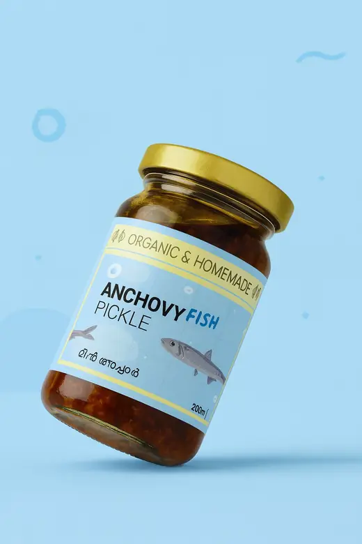 Anchovy Fish pickle label render