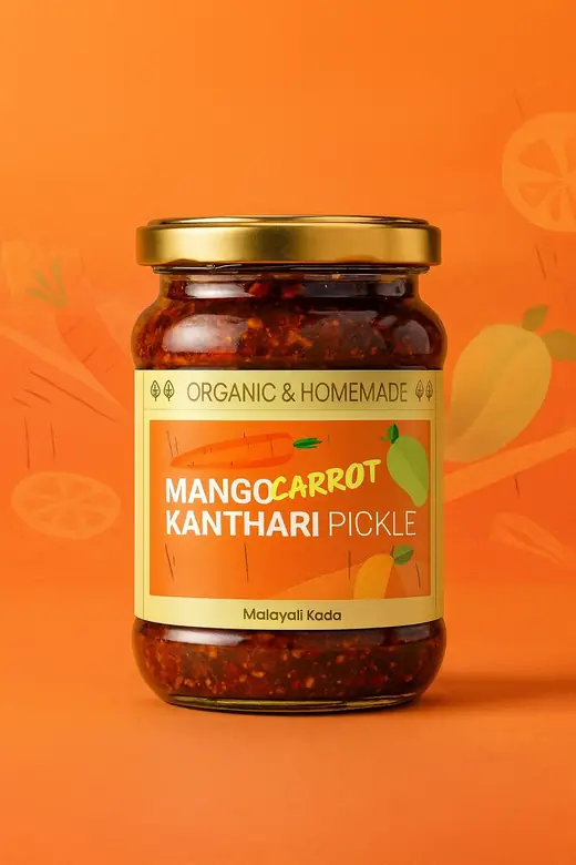 Mango Carrot Kanthari pickle label render